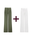 The Perfect Summer - The Bali Pants - White and Olive Green