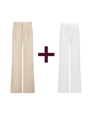 The Perfect Summer - The Bali Pants - White and Sand
