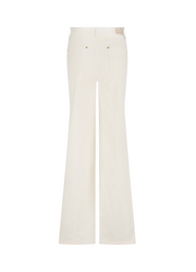 Back off white stretch jeans golden button