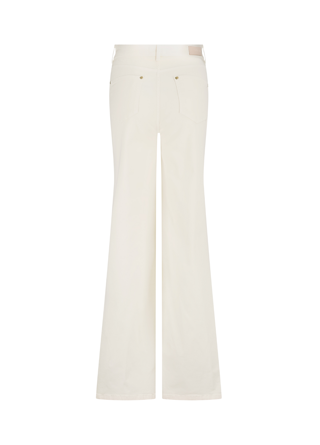 Back off white stretch jeans golden button