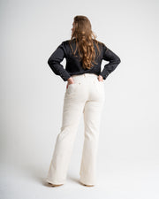 Achterkant vrouw off white tall dames jeans
